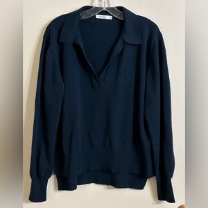 Mersea Women's Navy Blue V-Neck Sweater